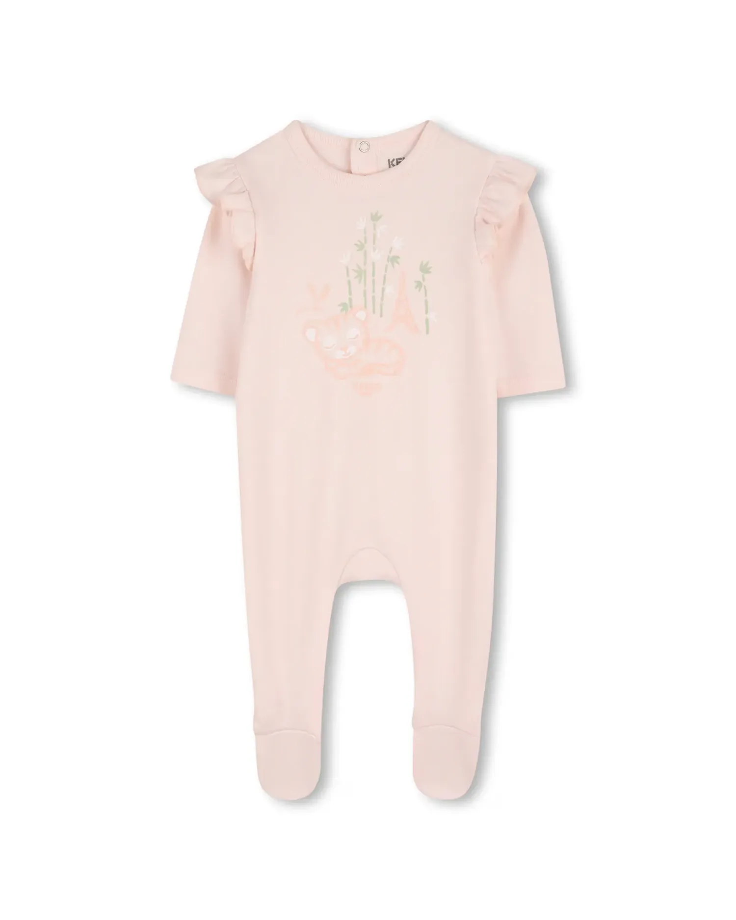 Комплект для девочки младенца с длинным рукавом и рисунком из хлопка Kenzo Kids, Natural — фото 2