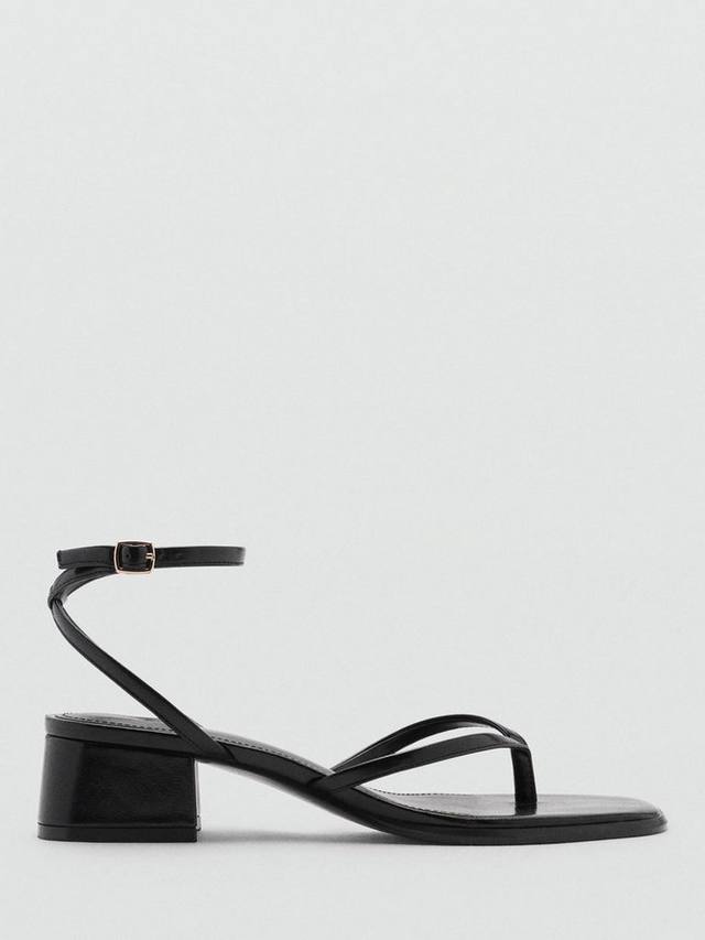 Босоножки Montse на каблуке с ремешками Mango, Black