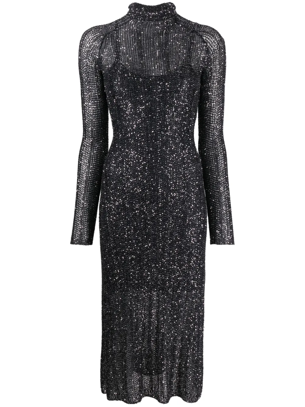 

Платье макси с пайетками Alaïa, синий