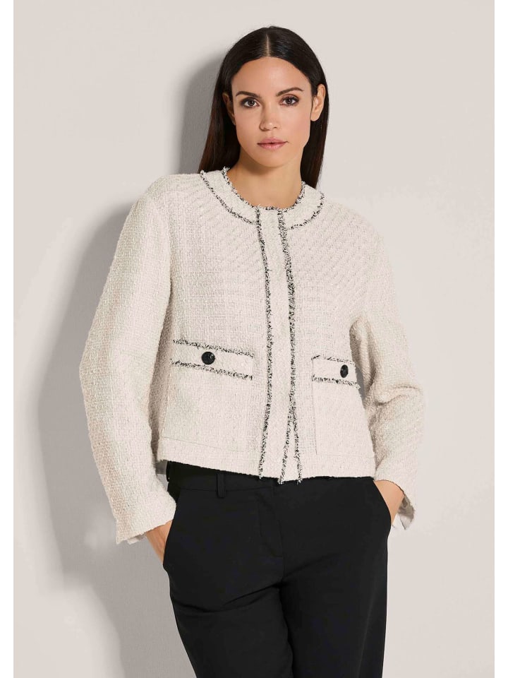 

MADELEINE Короткий блейзер из букле в бело-черном цвете