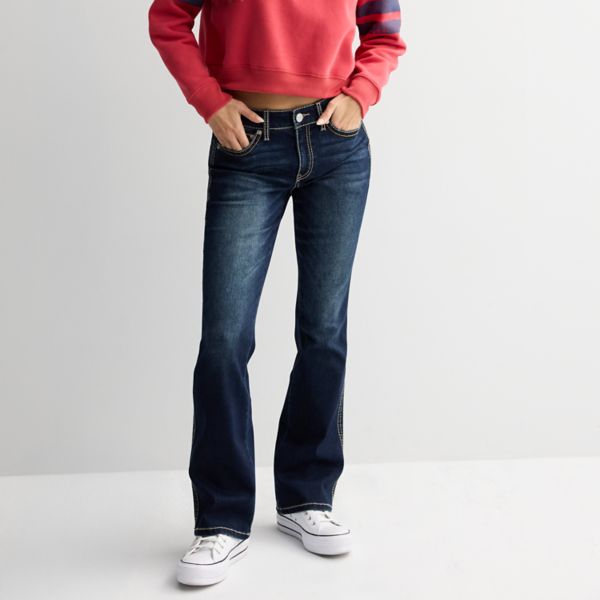 

Молодежные джинсы-клеш с низкой посадкой Project Indigo, цвет dark