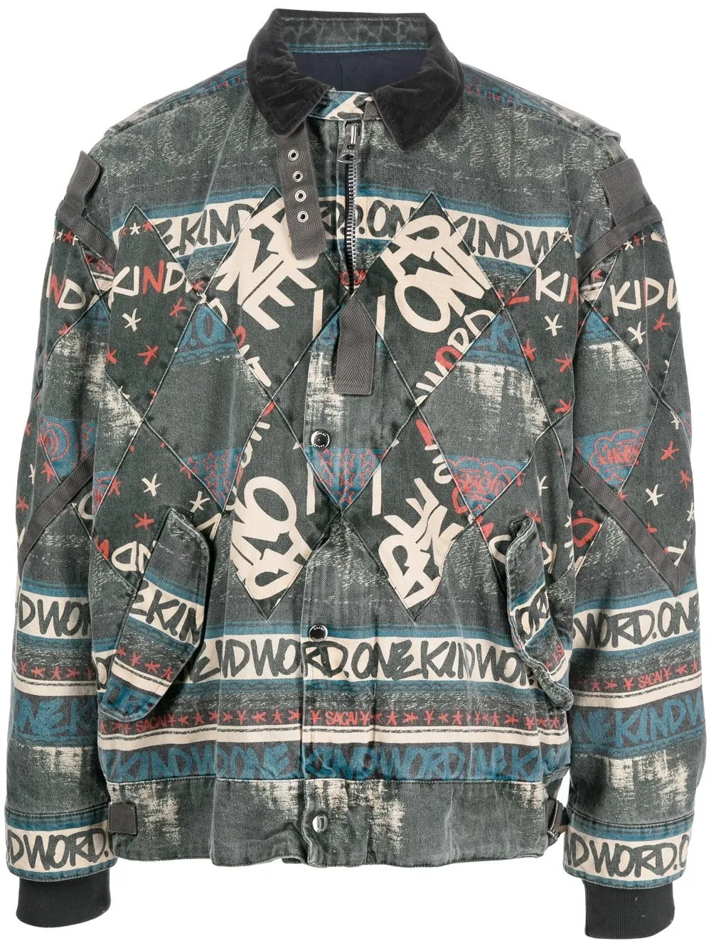 

Бомбер с надписью SACAI, серый
