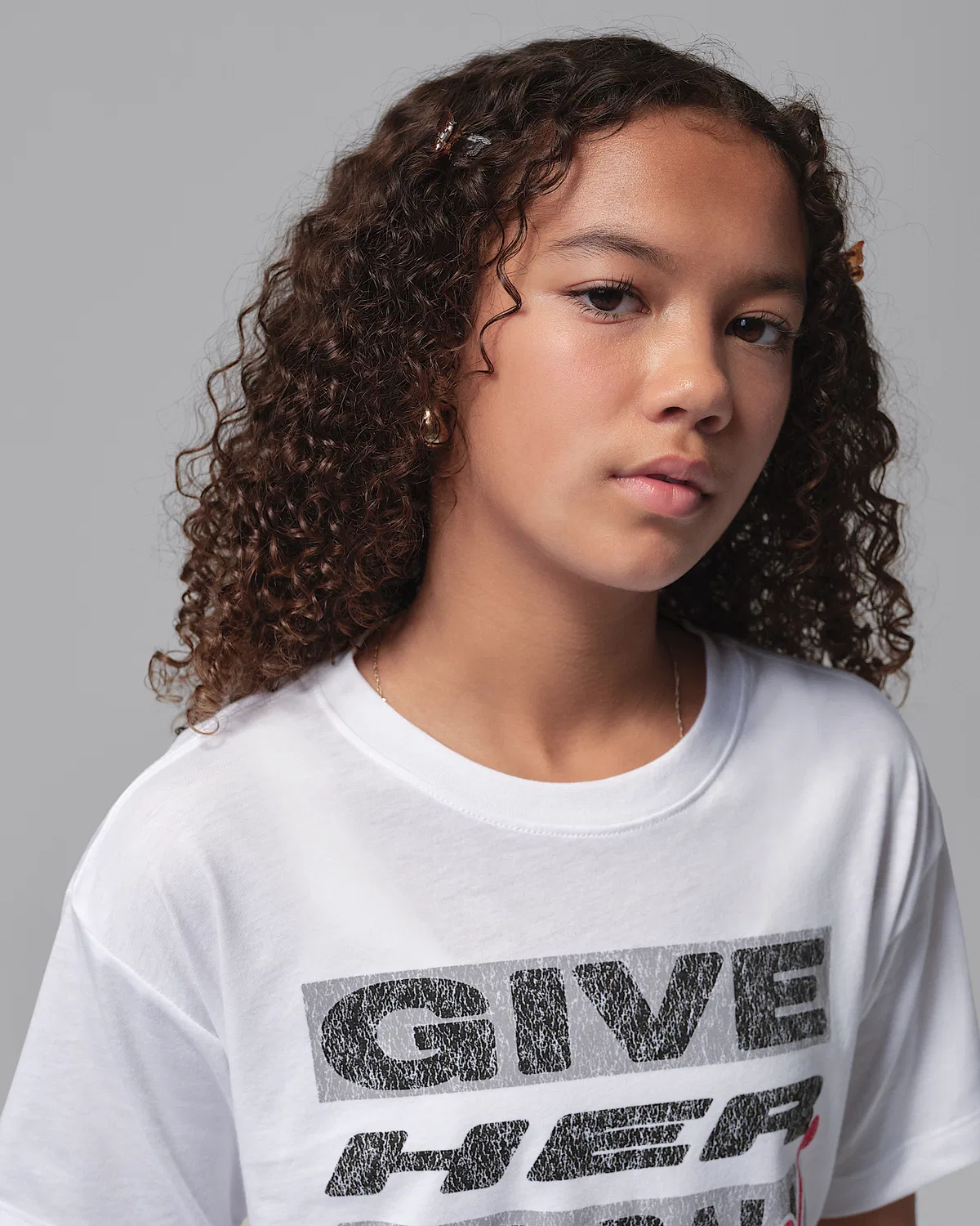 Детская футболка Jordan "Give Her the Ball", White — фото 3