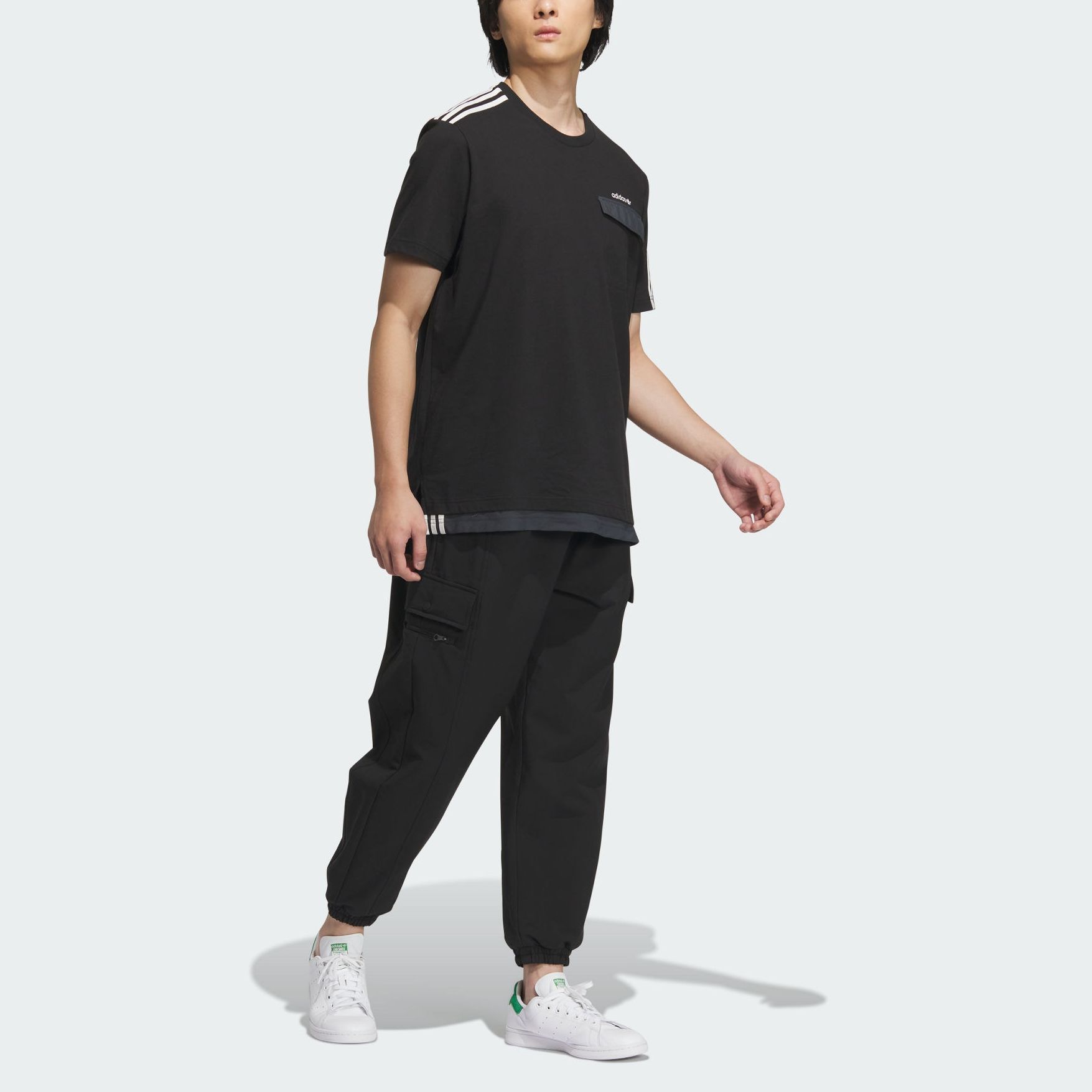 Спортивные штаны Adidas Originals для скейтбординга, вязаные, мужские, черный/каменно-зеленый — фото 3