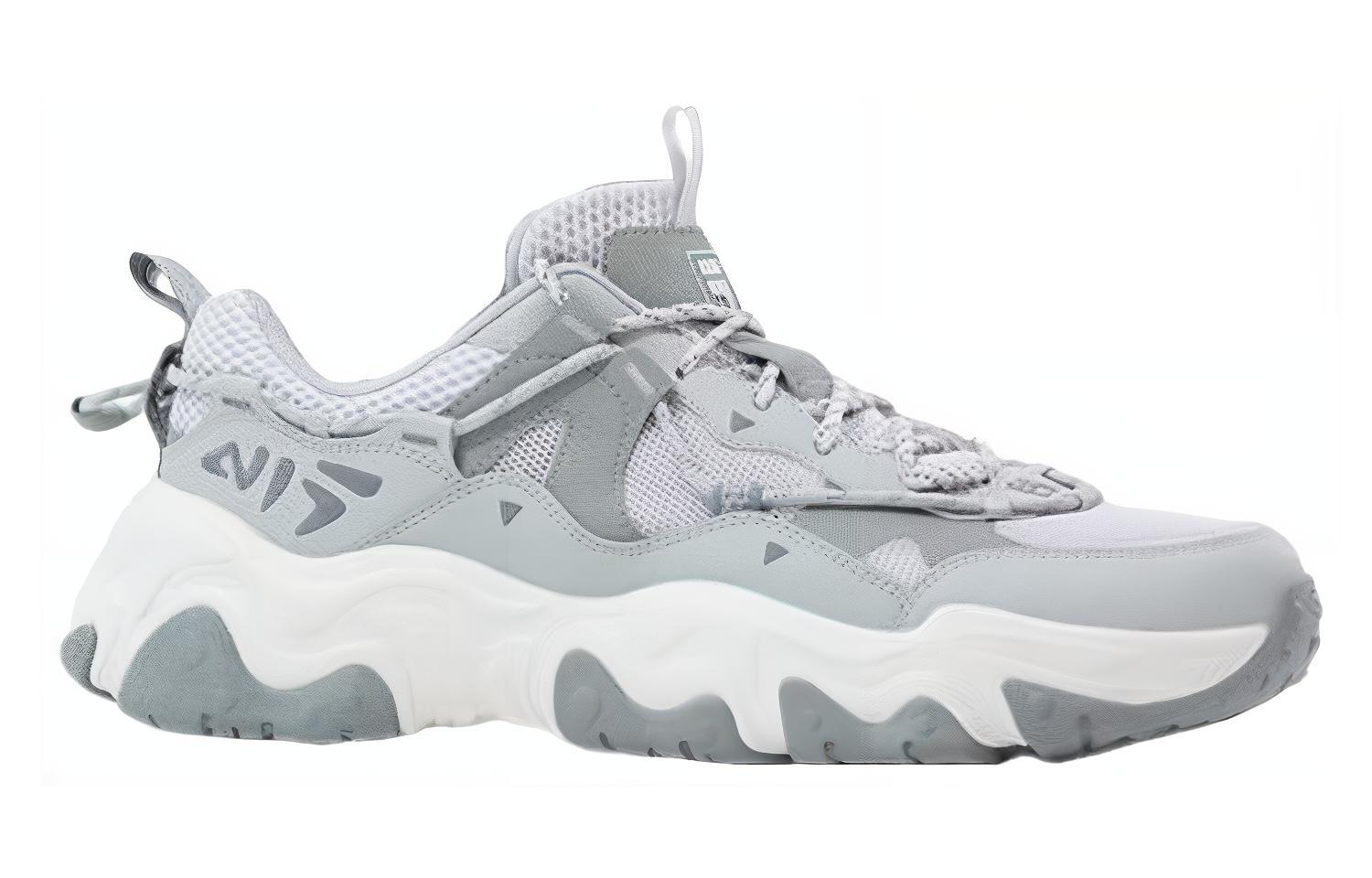 FILA Флюид 5 Кроссовки с кошачьей лапкой Износостойкие Увеличивающие рост Низкие Повседневные Мужские Серые Белые Туманисто-серые, цвет Mist Gray — фото 2