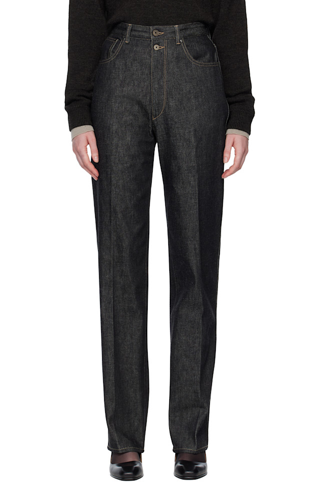 

Lemaire Синие прямые джинсы с высокой талией