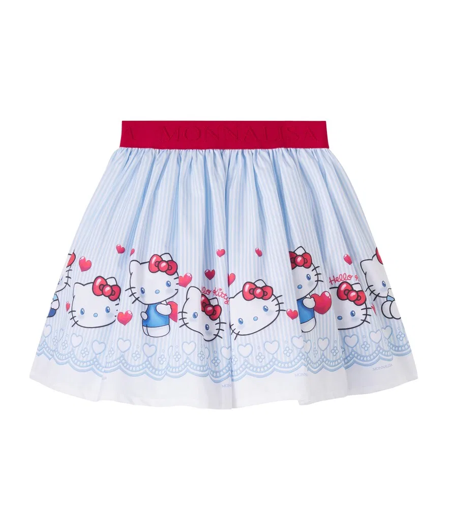 Хлопковая юбка в полоску Hello Kitty Monnalisa, синий