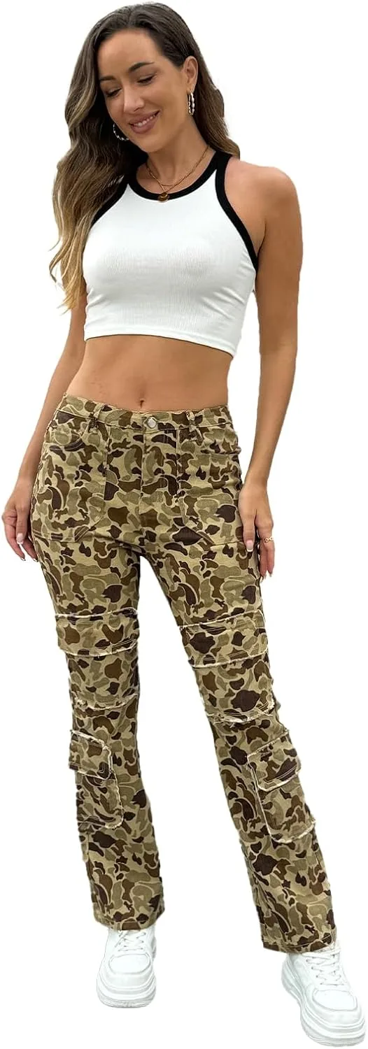 

Женские джинсы с низкой посадкой slim-fit stretchy camouflage VigorFusion