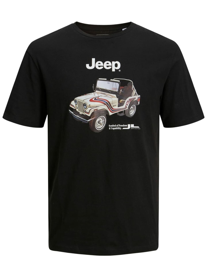 

Мужская футболка с круглым вырезом черного цвета Jack & Jones