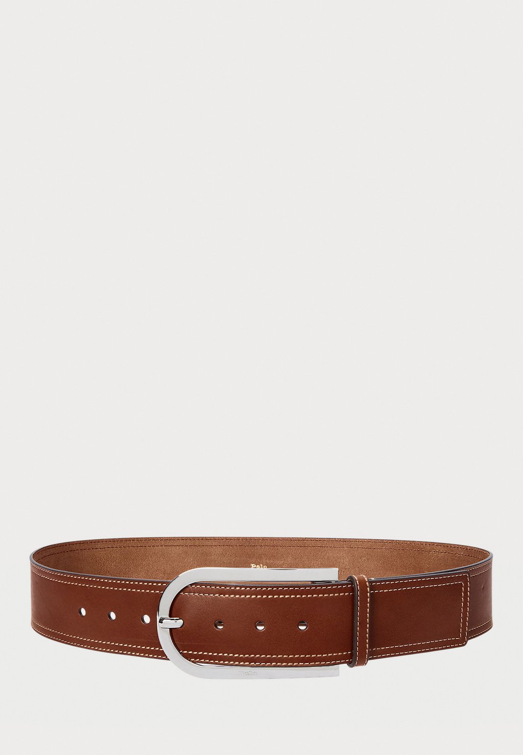 

Ремень Elongated Buckle Leather Belt Polo Ralph Lauren, коричневый