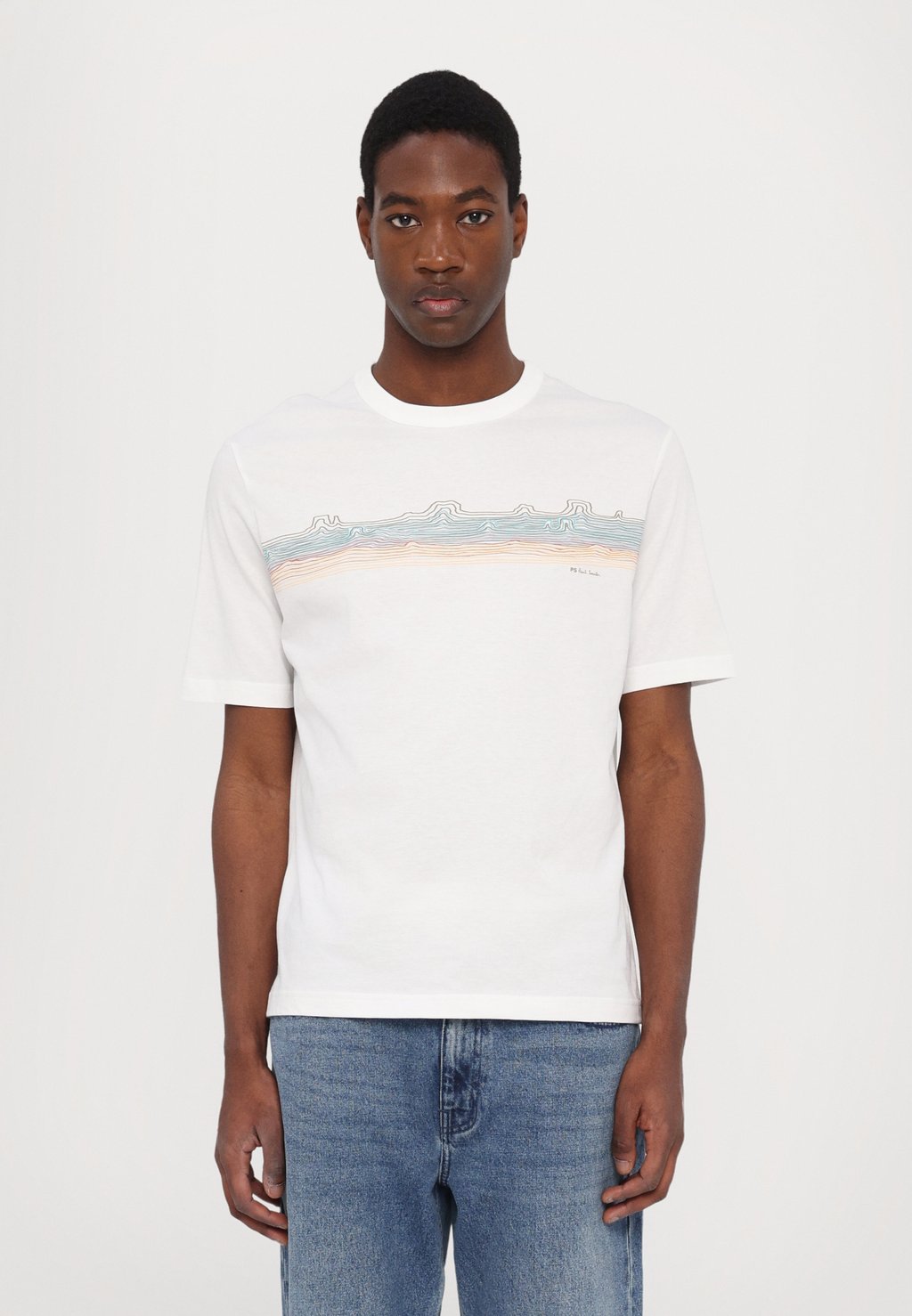

Футболка с принтом DESERT STRIPE PS Paul Smith, белый