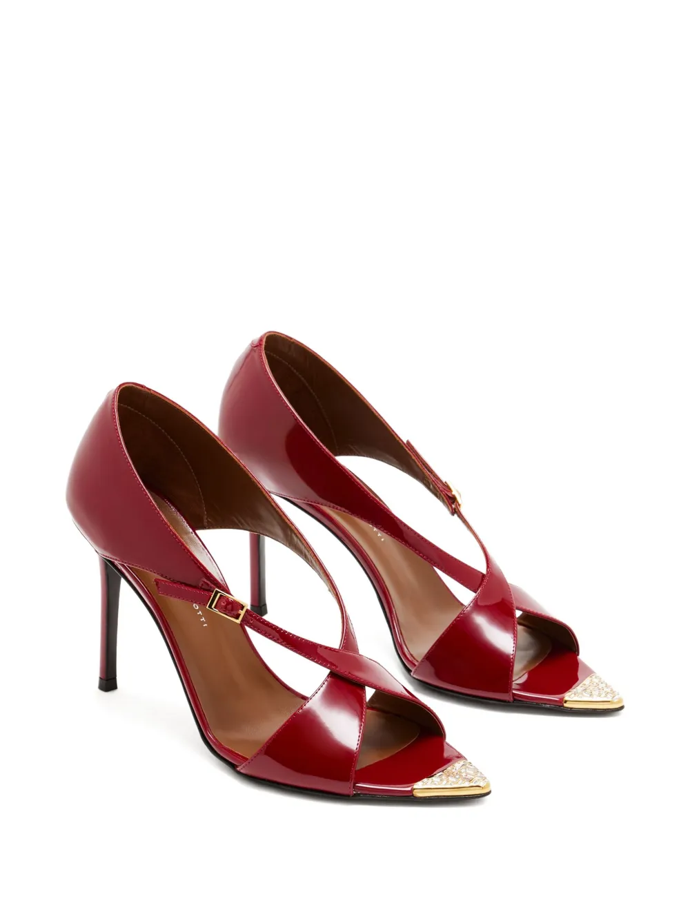 Босоножки Intriigo Croisée Crystal 90 Giuseppe Zanotti, красный — фото 2