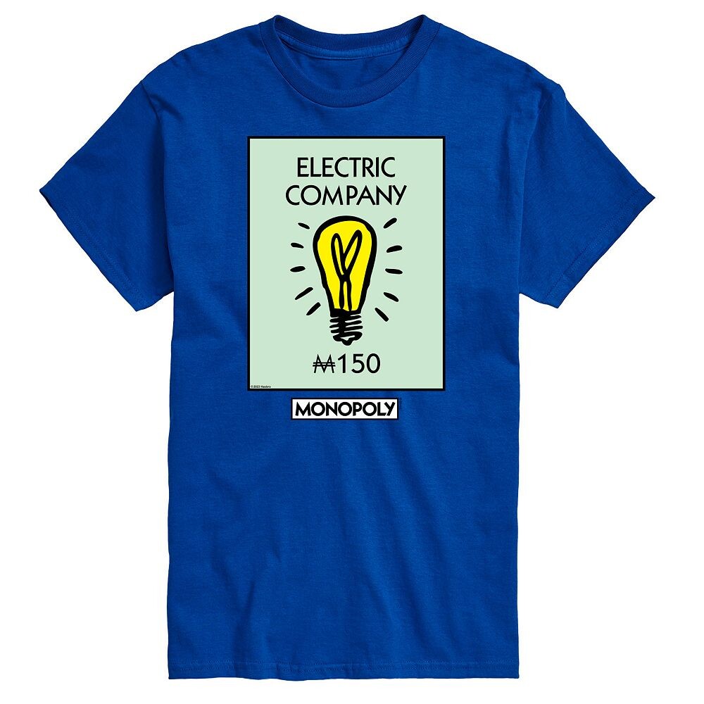 

Мужская футболка с рисунком Monopoly Electric Company Licensed Character, синий