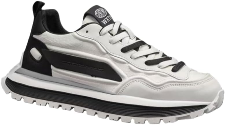 

Мужские модные спортивные кроссовки - низкие, с толстой подошвой, на шнуровке, с ПВХ подошвой и верхом из ПУ. Подходят для повседневного использования или работы Hoalox, белый