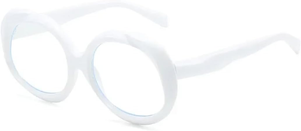 

Роскошные солнцезащитные очки большого размера для женщин и мужчин, винтажные, в стиле панк, с волнистой оправой, неровной формой, защита от УФ-излучения UV400 VFDHN, White Clear