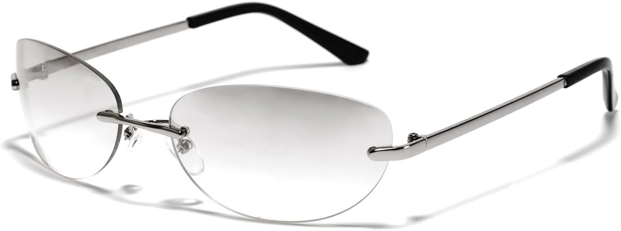 

Солнцезащитные очки с защитой UV400 | «Кошачий глаз», без оправы, серебристые линзы | для женщин и мужчин, для занятий спортом на открытом воздухе и вождения DSVIGF, 06