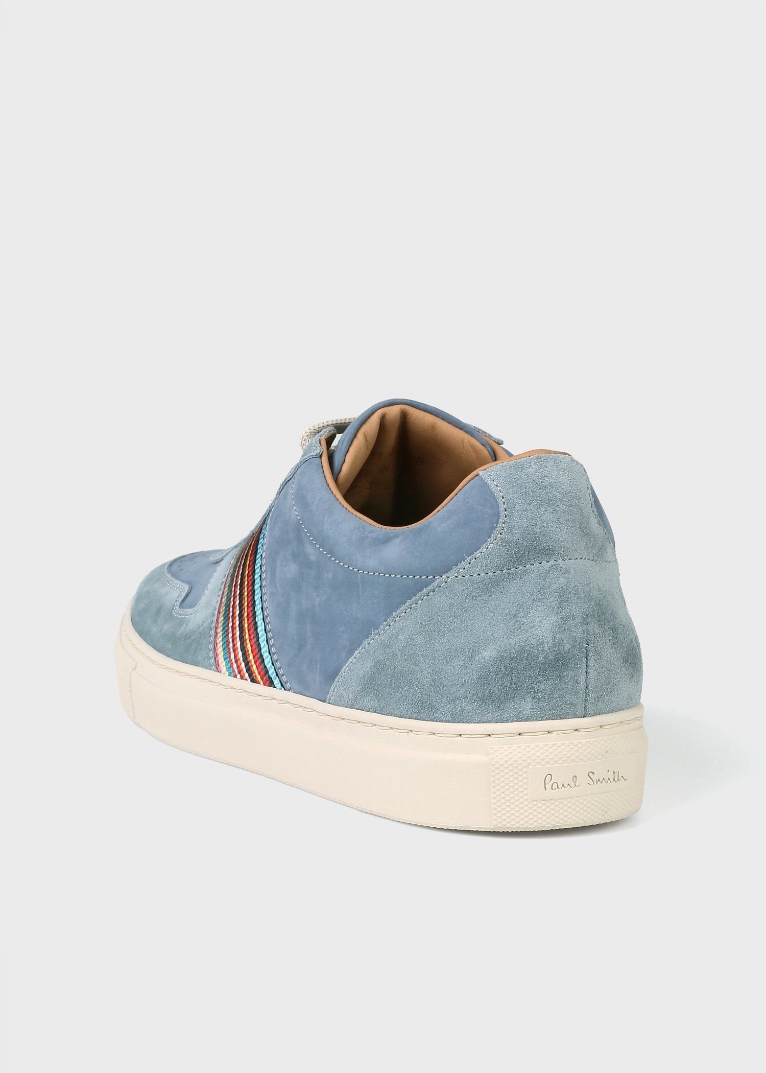 Кожаные кроссовки "Signature Stripe". Paul Smith, Grayish blue — фото 2