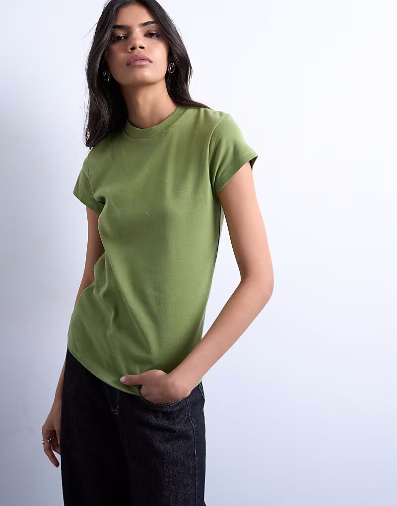 

Повседневная футболка зеленого цвета Topshop, Зеленый, Повседневная футболка зеленого цвета Topshop