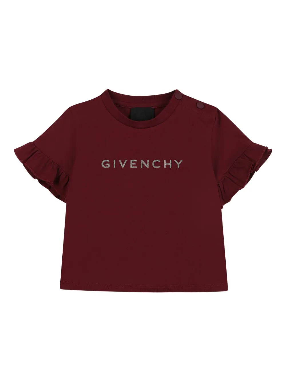 

Футболка с оборками и логотипом Givenchy Kids, красный