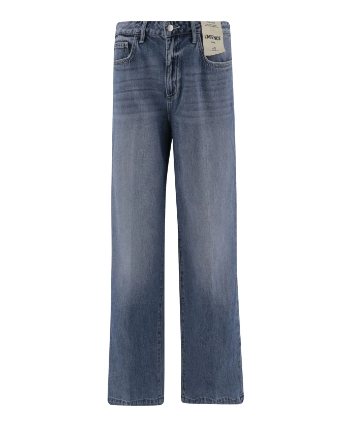 

Джинсы из хлопковой ткани в классическом стиле. L'Agence, синий