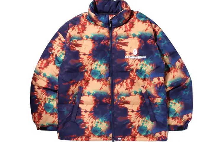 A BATHING APE Бейп тай-дай свободная пуховая куртка, Marine Blue — фото 3