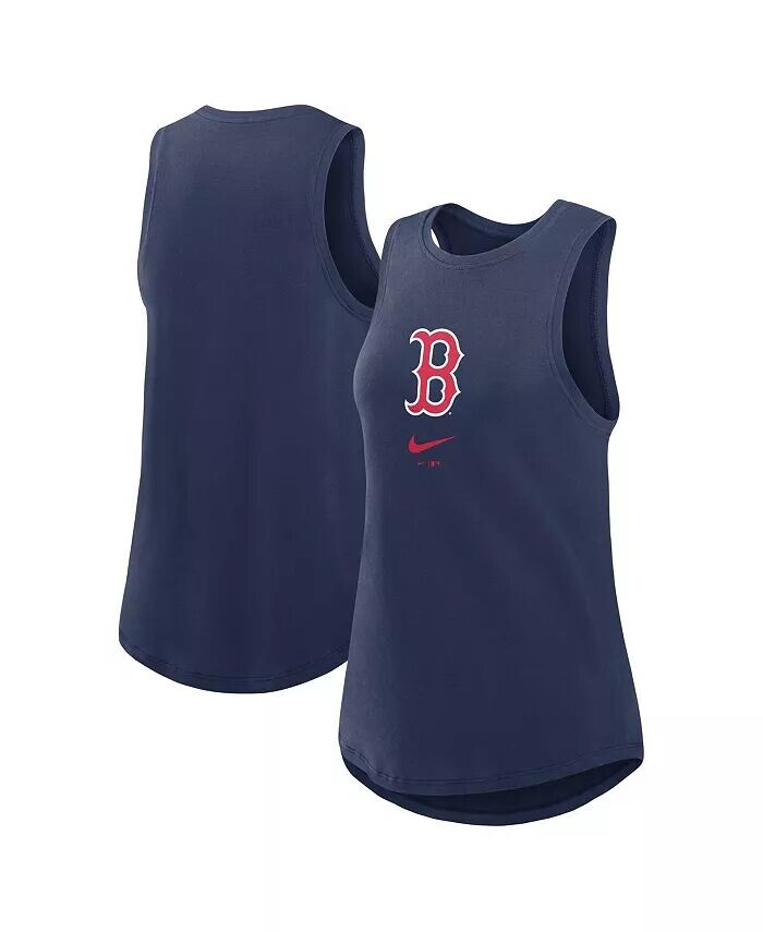 

Женская темно-синяя майка Boston Red Sox Legacy Icon с высоким воротом и модной отделкой Nike
