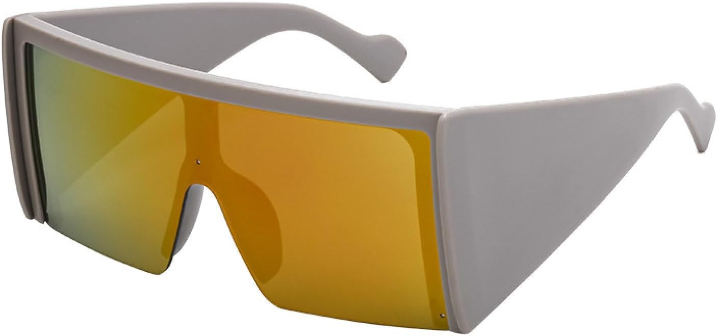 

Большие солнцезащитные очки для женщин и мужчин, роскошные винтажные солнцезащитные очки в стиле панк, крупная оправа, цельные солнцезащитные очки TKKTLLT, Gray Mirror Red