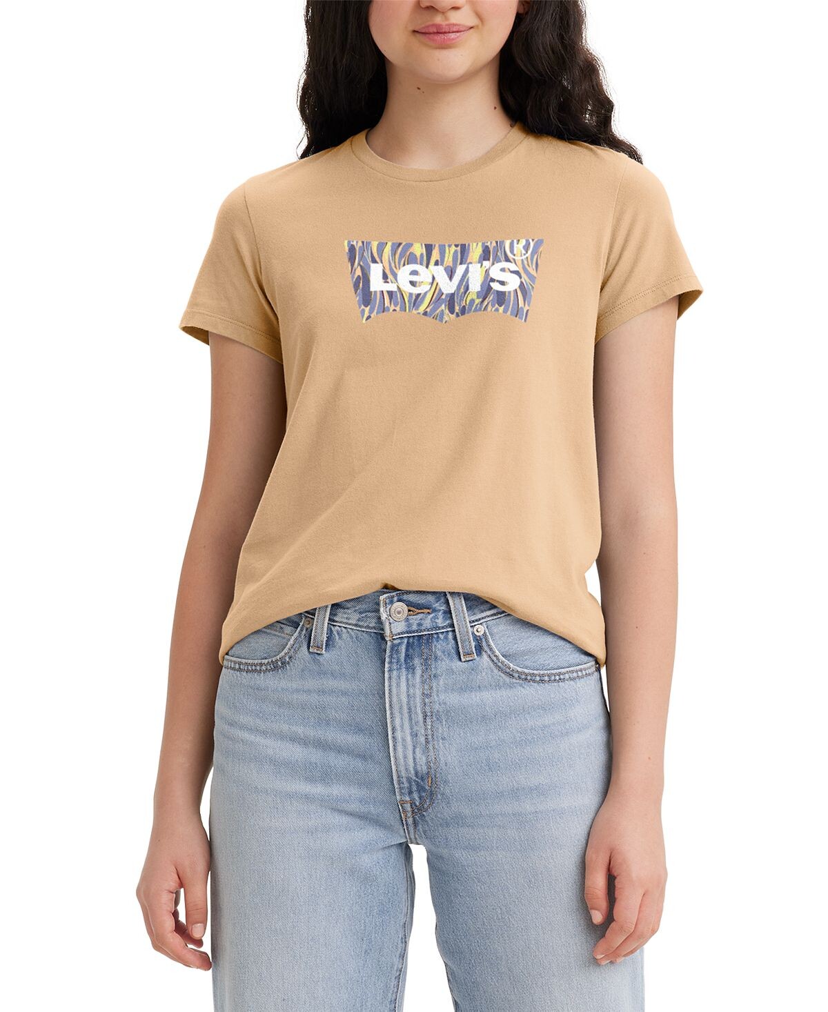 

Женская хлопковая футболка с графическим логотипом Perfect Levi's