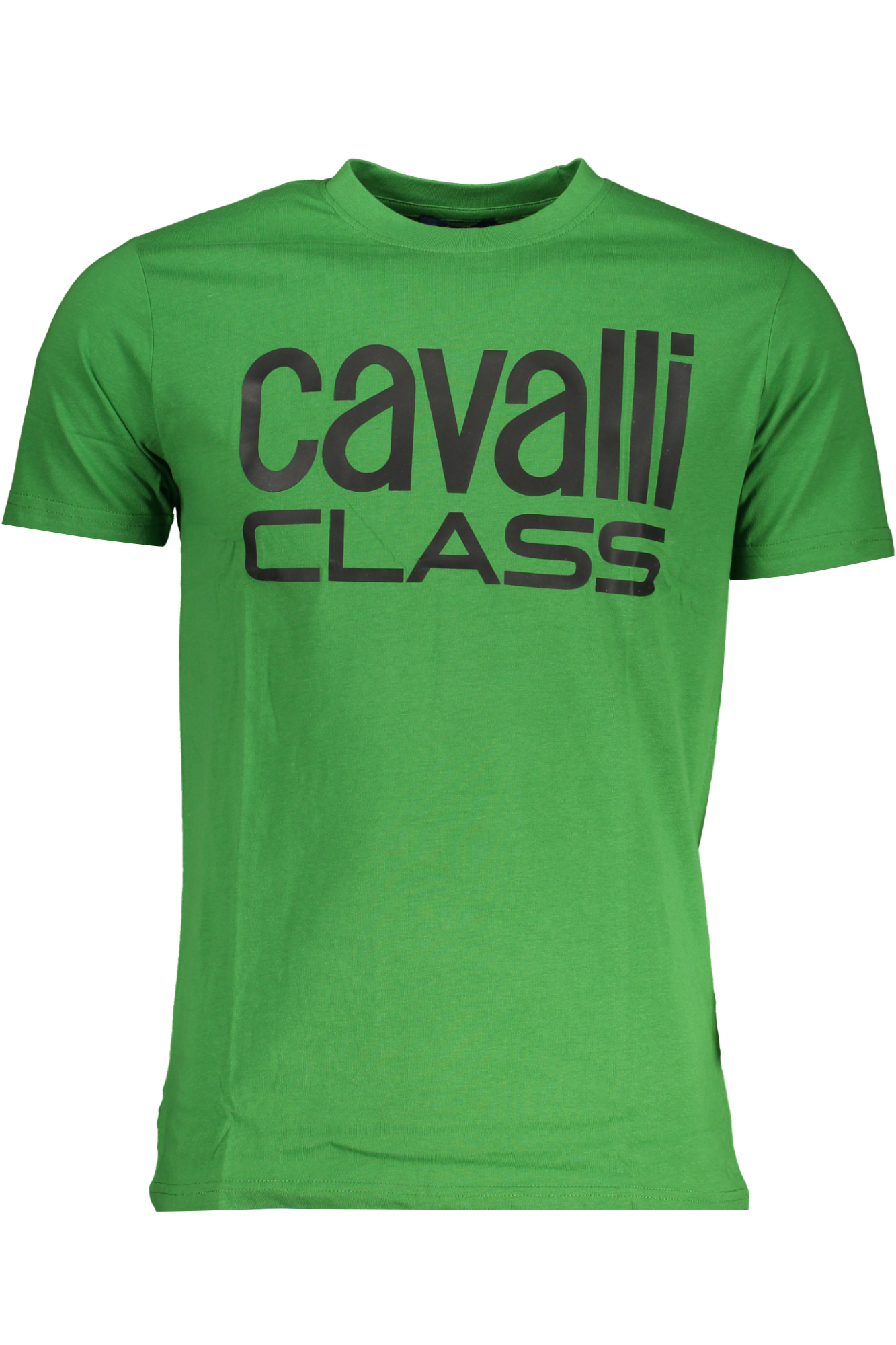 

Мужская футболка Cavalli Class хлопковая с контрастной надписью, зеленый