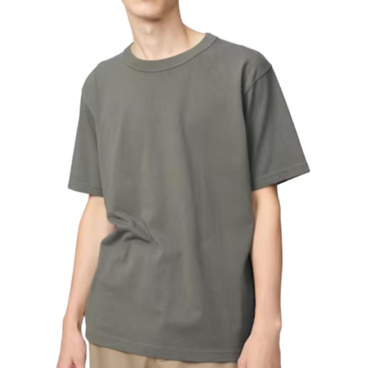 

UNIQLO Футболка мужская оливково-зеленая, Зеленый, UNIQLO Футболка мужская оливково-зеленая