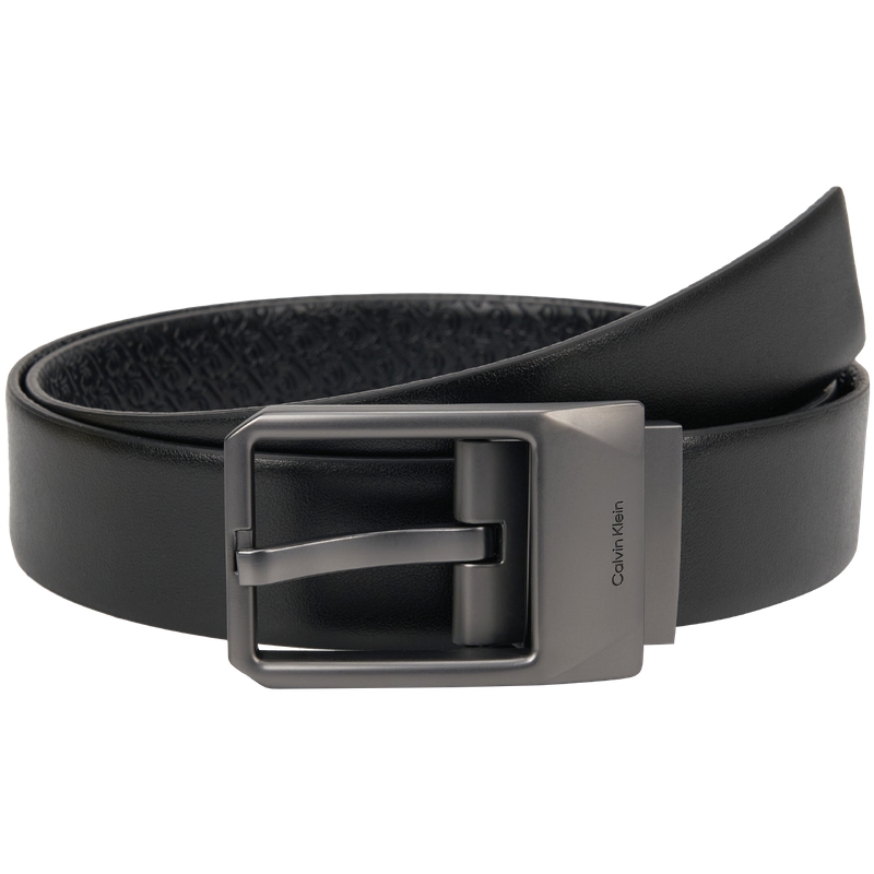 

Calvin Klein Кожаный ремень из комбинированного материала мужской космический черный 3.5 см, UK4-Space Black