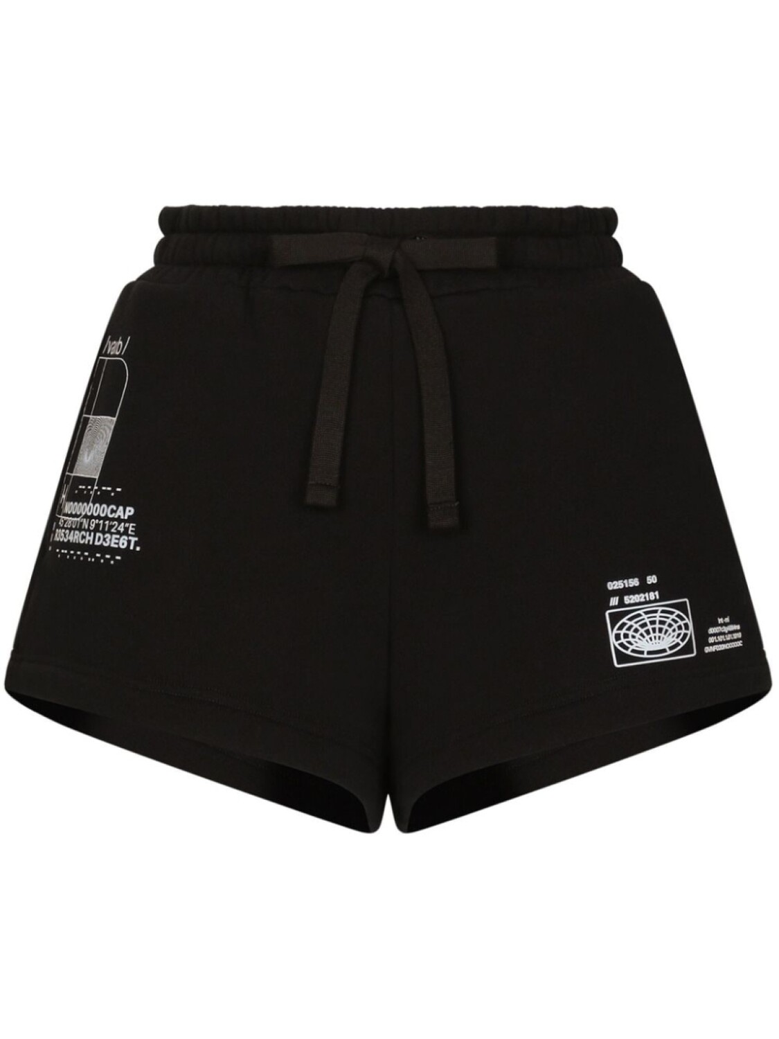 

Dolce & Gabbana coordinate-print cotton shorts, черный