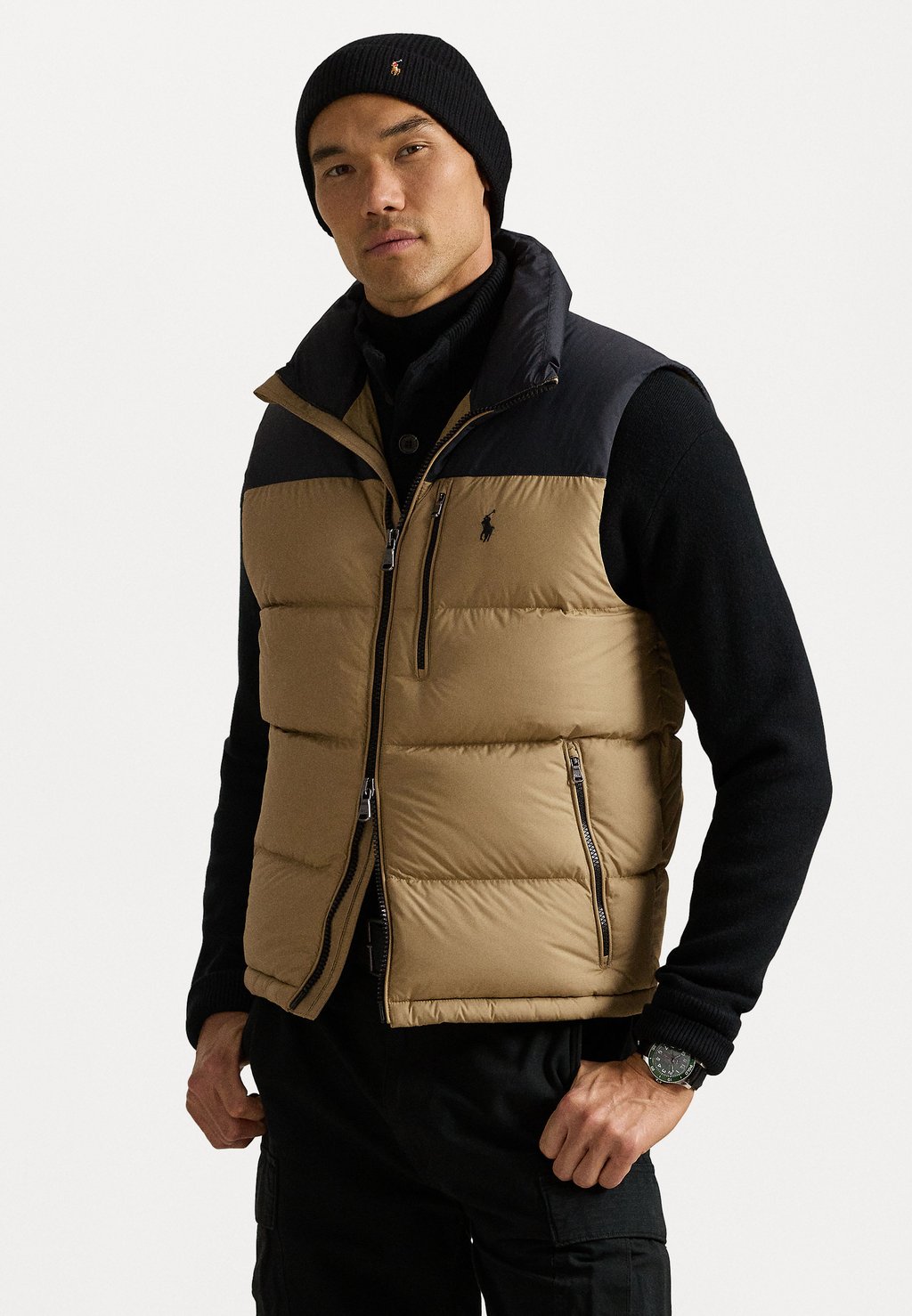 

Жилет THE GORHAM COLOR BLOCKED DOWN VEST Polo Ralph Lauren, песочный