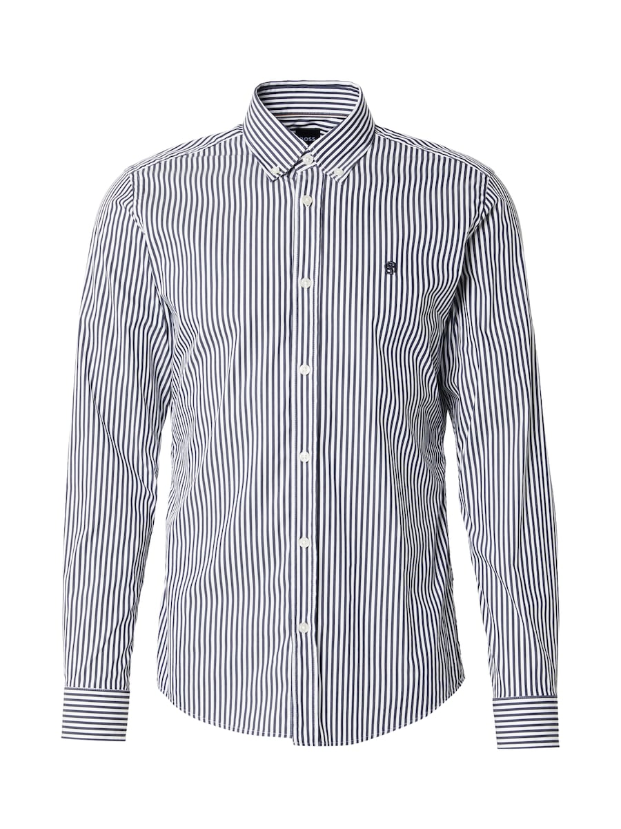 

Рубашка на пуговицах классического кроя BOSS Roan, темно-синий