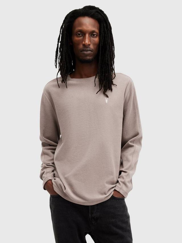 

Футболка с длинным рукавом из органического хлопка rowe regular fit AllSaints, цвет Tuscan Brown