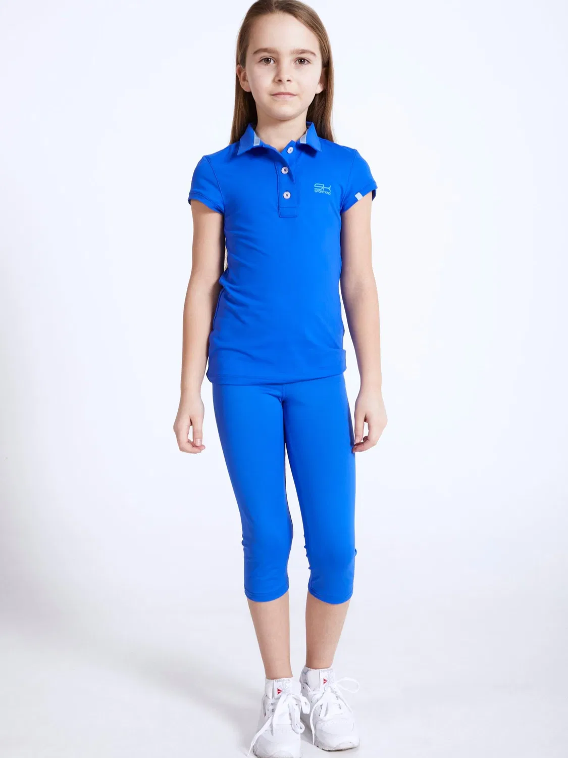 Узкие леггинсы Sportkind 3/4 Sport Leggings кобальтово-синего цвета — фото 3