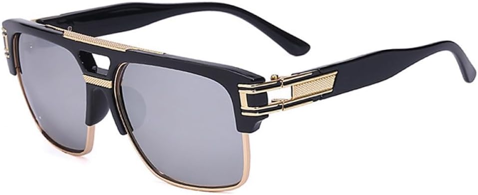 

Винтажные квадратные солнцезащитные очки для женщин в стиле стимпанк, мужские ретро-очки в стиле металлик-панк с зеркальными линзами и защитой от УФ-излучения UV400 MTZJH, 5