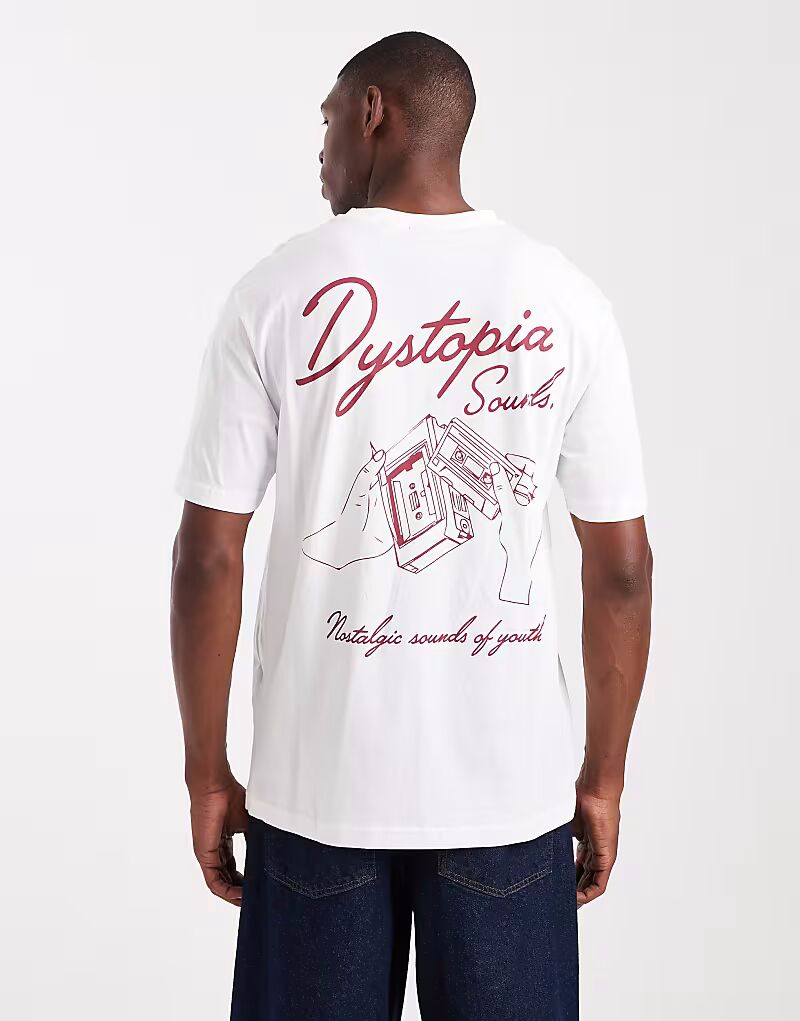 

Футболка & SONS свободного кроя с принтом «антиутопия» на спине белого цвета Only & Sons, Белый, Футболка & SONS свободного кроя с принтом «антиутопия» на спине белого цвета Only & Sons