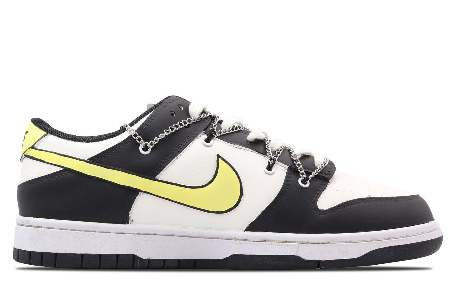 

Кроссовки Nike Dunk Skateboarding Shoes Women's Low-top White/Black/Pure Platinum/University Gold, черный