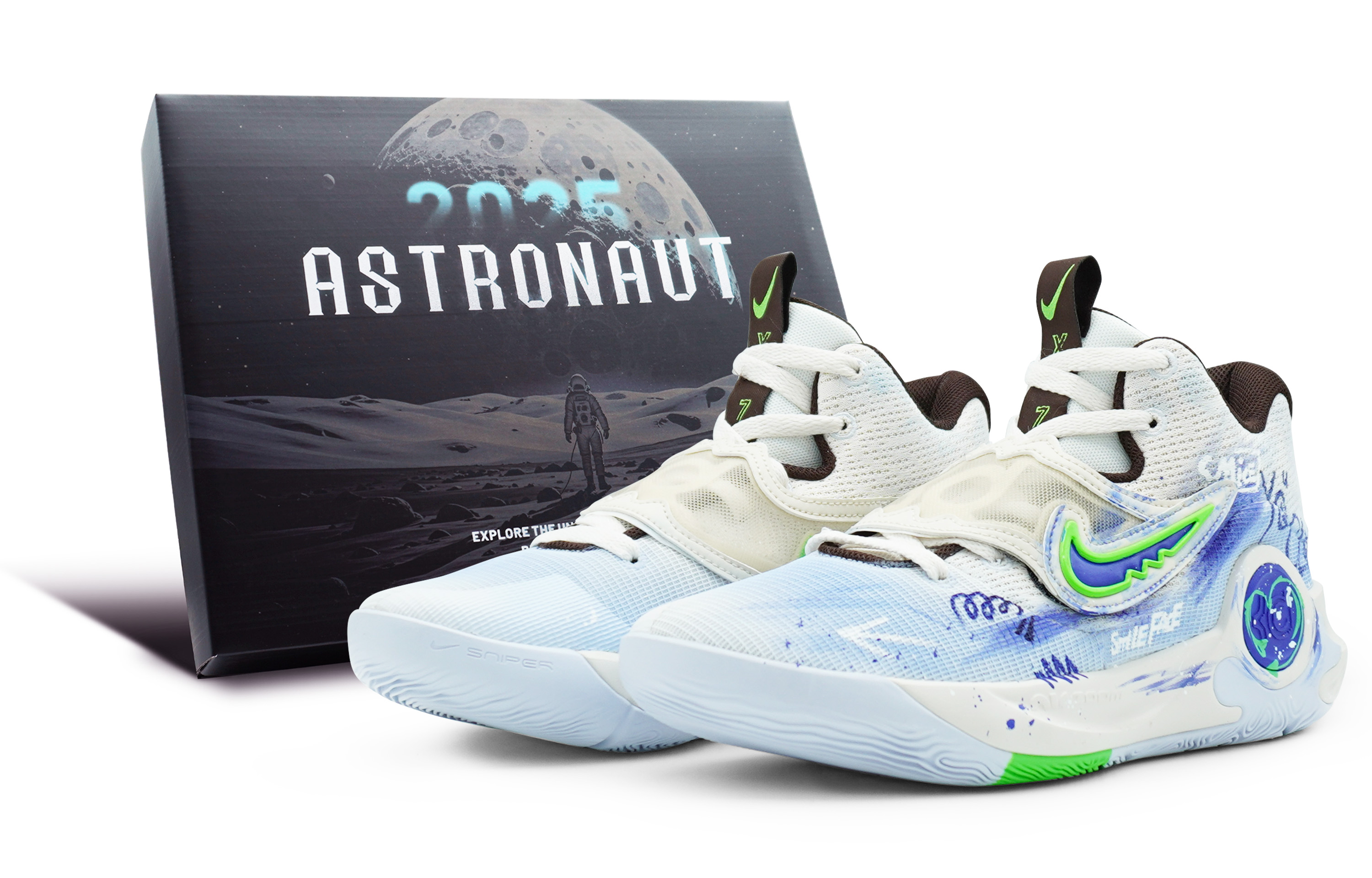 

Nike Баскетбольные кроссовки KD Trey 5 X с низким верхом, противоскользящие, мужские, белые, синие