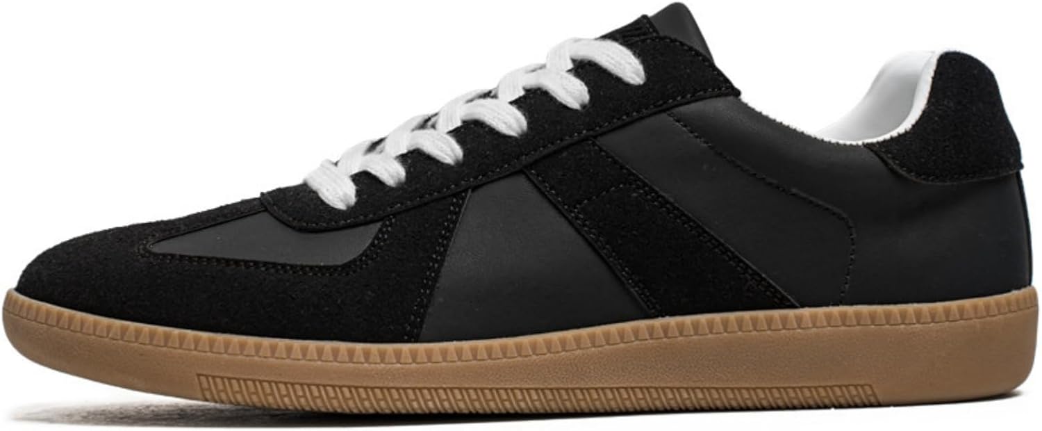 

Модные кроссовки, дышащие беговые повседневные кеды, кожаные ретро-кроссовки на шнуровке, легкая и удобная обувь для ходьбы для женщин и мужчин Generic, черный