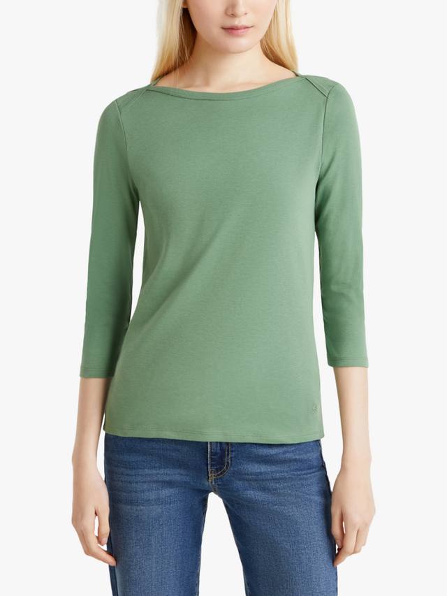 

Топ с вырезом лодочкой и рукавом 3/4 Benetton, цвет Forest Green
