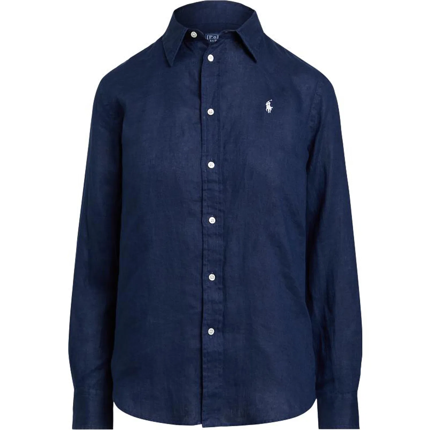 Рубашка с длинным рукавом из льна Polo Ralph Lauren синяя