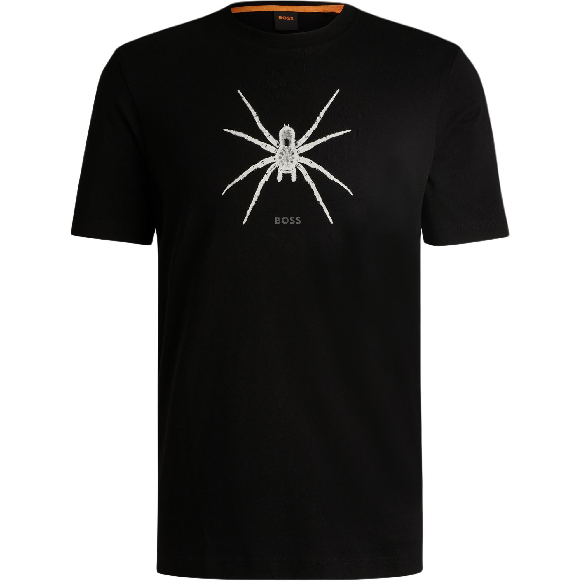 

Футболка Cotton с сезонным принтом HUGO BOSS, черный