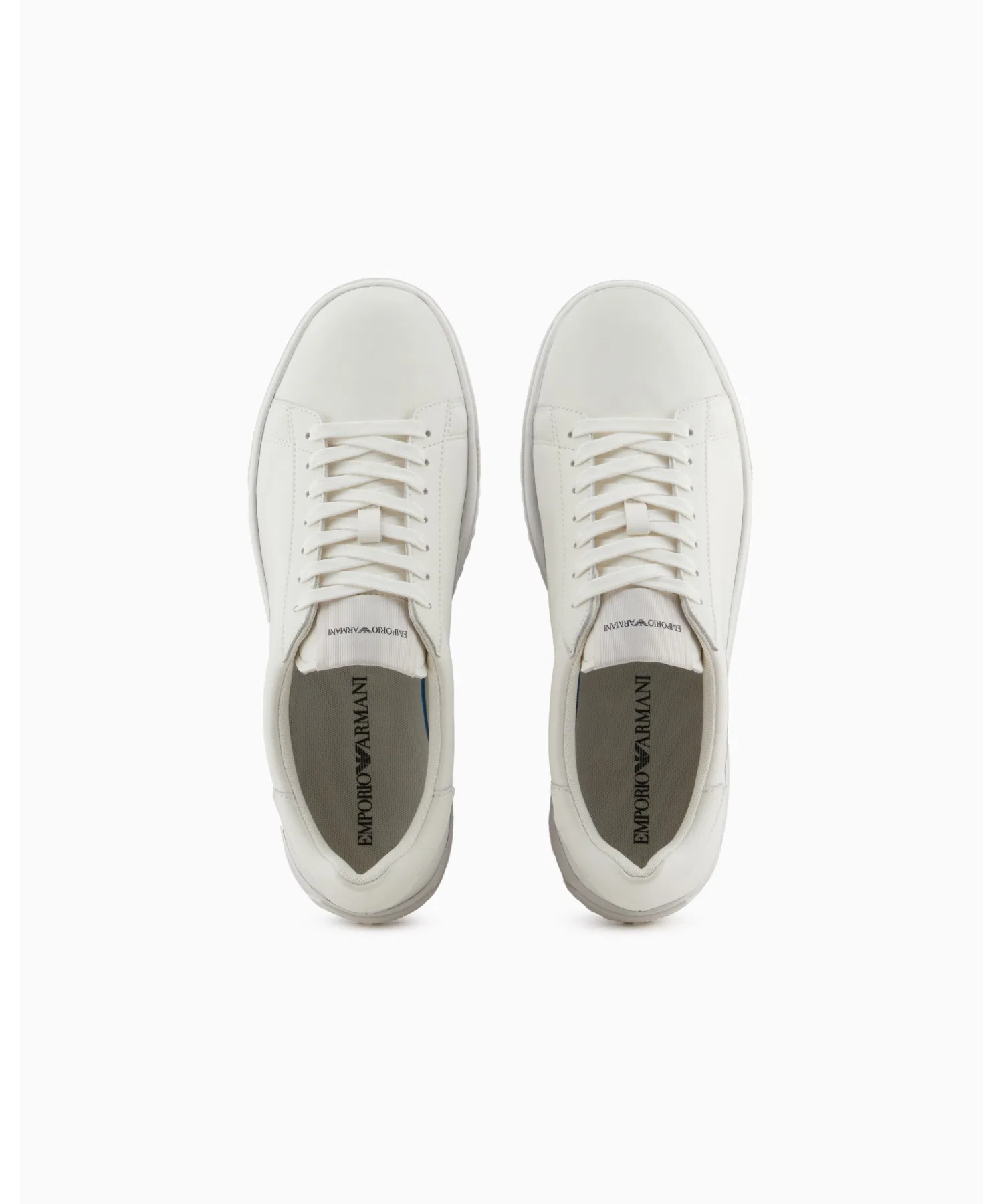 Мужские кожаные кроссовки Emporio Armani с тисненым логотипом белые — фото 4