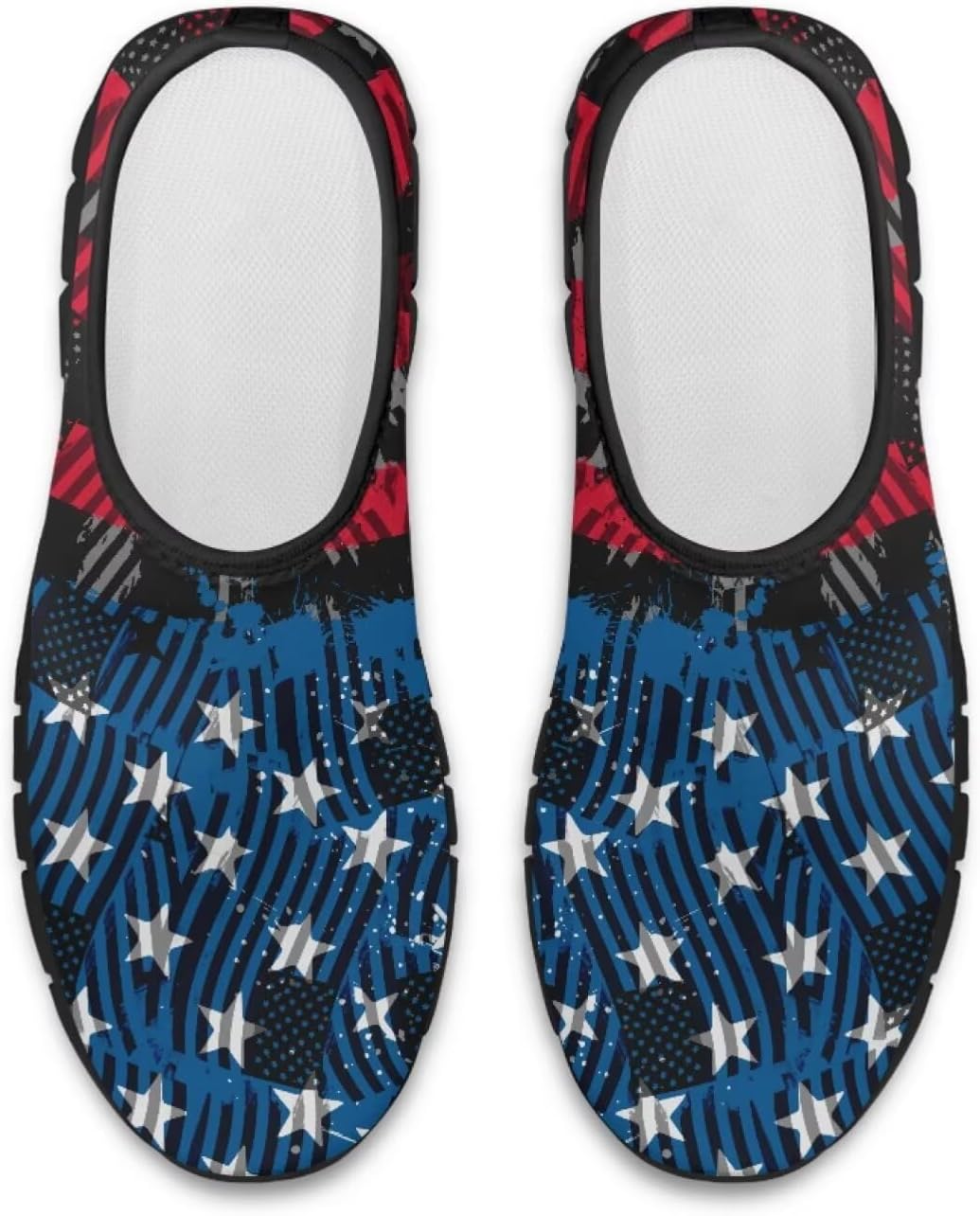 Мужские слипоны Howilath с принтом флага, повседневные кроссовки для прогулок, обувь без шнурков с подошвой из ЭВА, American Flag Stripes — фото 4
