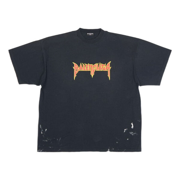 

Футболка metallica short sleeve t-shirt oversized fit 'black orange' Balenciaga, черный