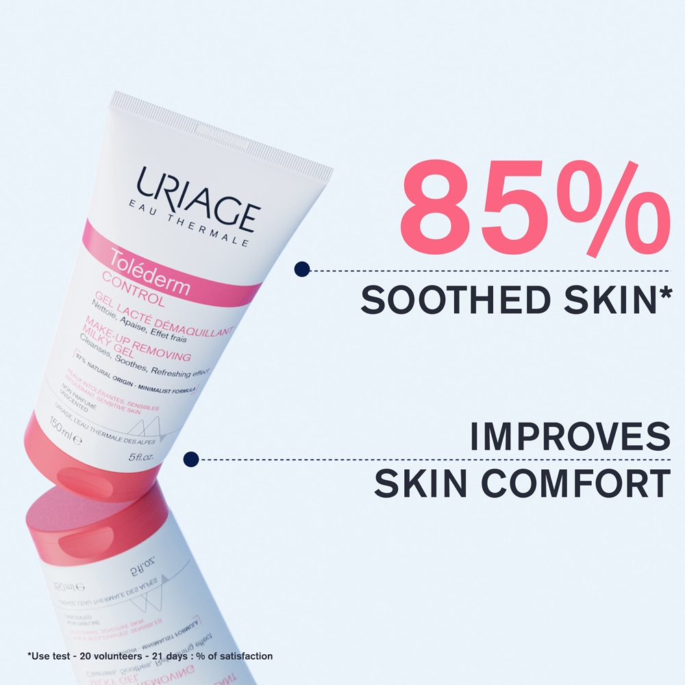Средство для снятия макияжа Uriage — Toléderm control make-up cleaning milky gel для снятия макияжа, 100 мл — фото 4