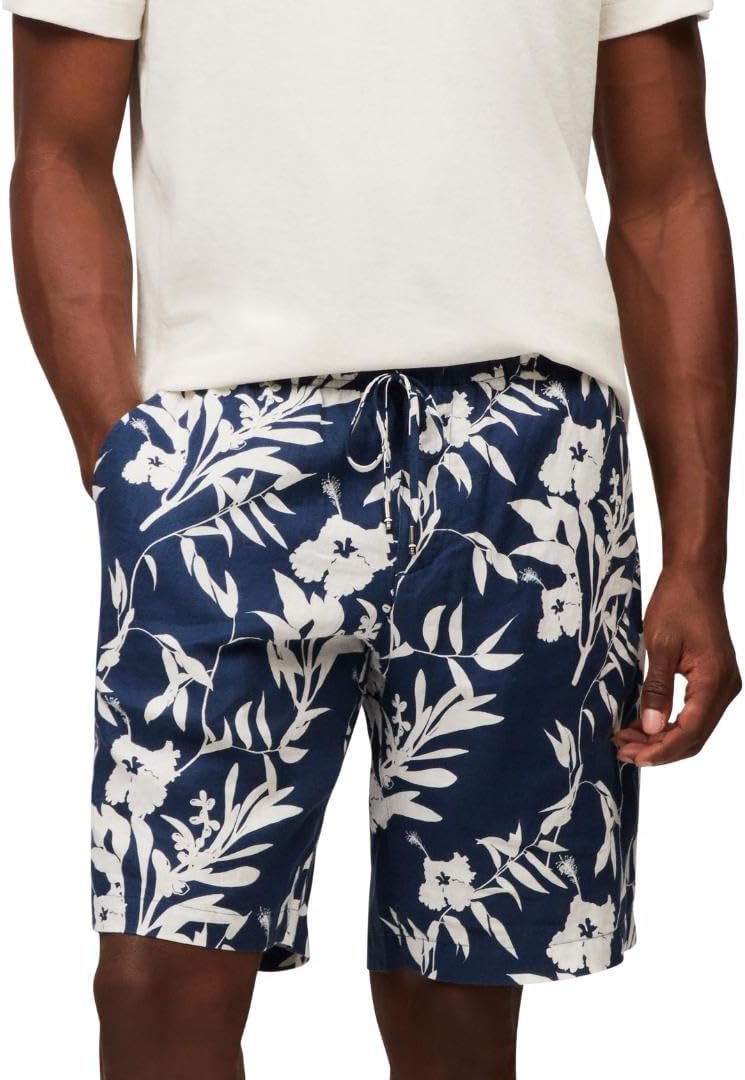 

Мужские летние льняные шорты Tommy Hilfiger 10 дюймов свободного кроя, Night Sky