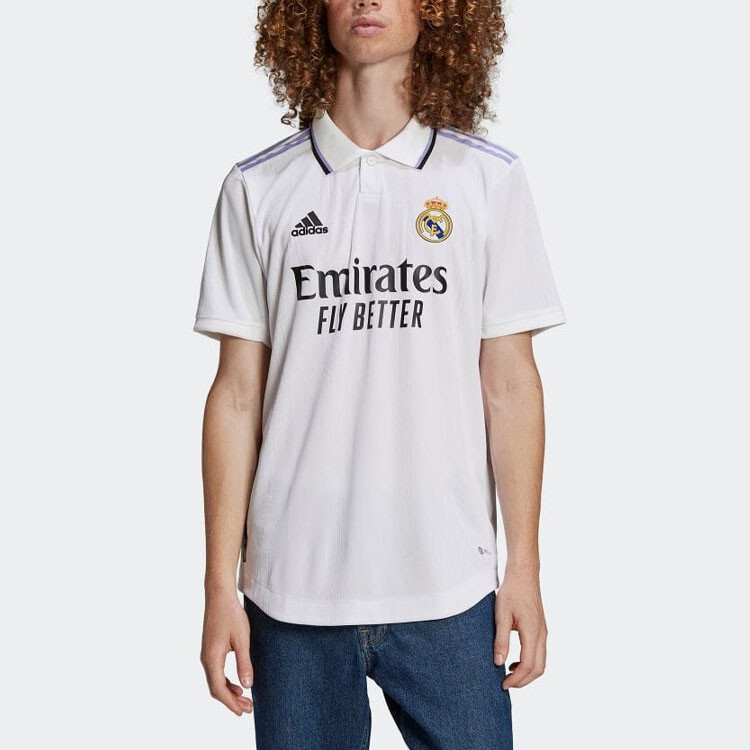 Мужская рубашка поло Real Madrid белого цвета Adidas, белый — фото 3